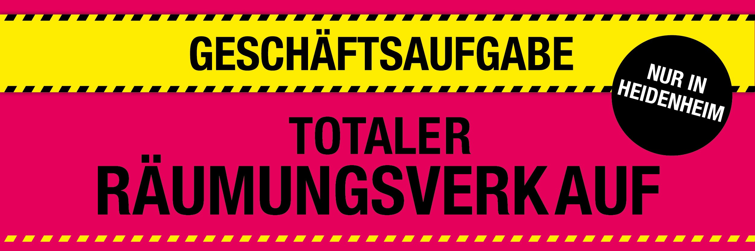 Totaler Räumungsverkauf wegen Geschäftsaufgabe