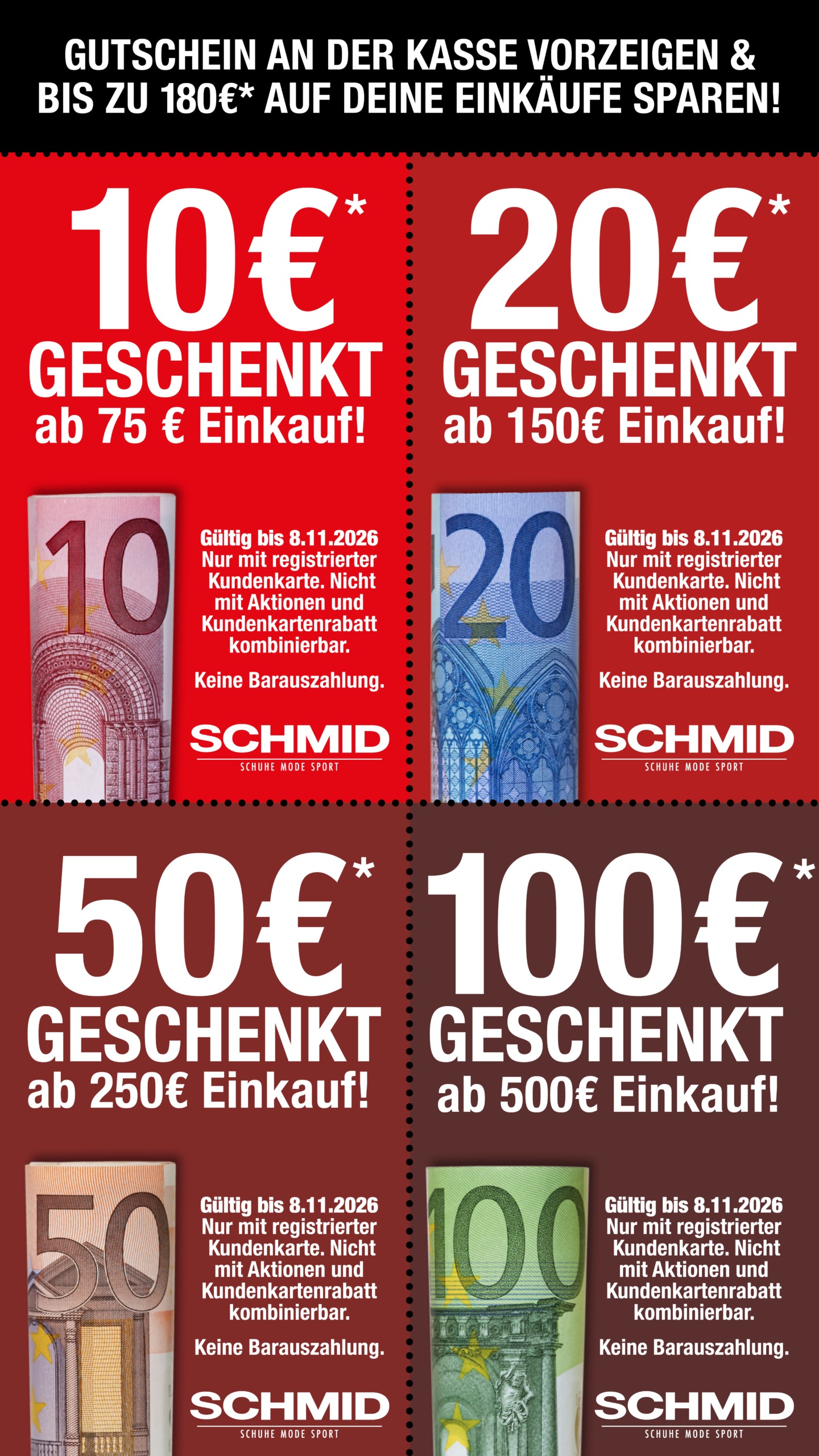 JETZT GUTSCHEINE IM GESAMTWERT VON 180€* SICHERN!