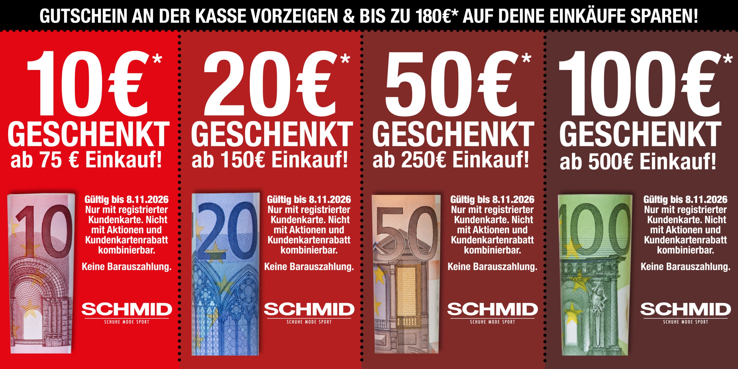 JETZT GUTSCHEINE IM GESAMTWERT VON 180€* SICHERN!